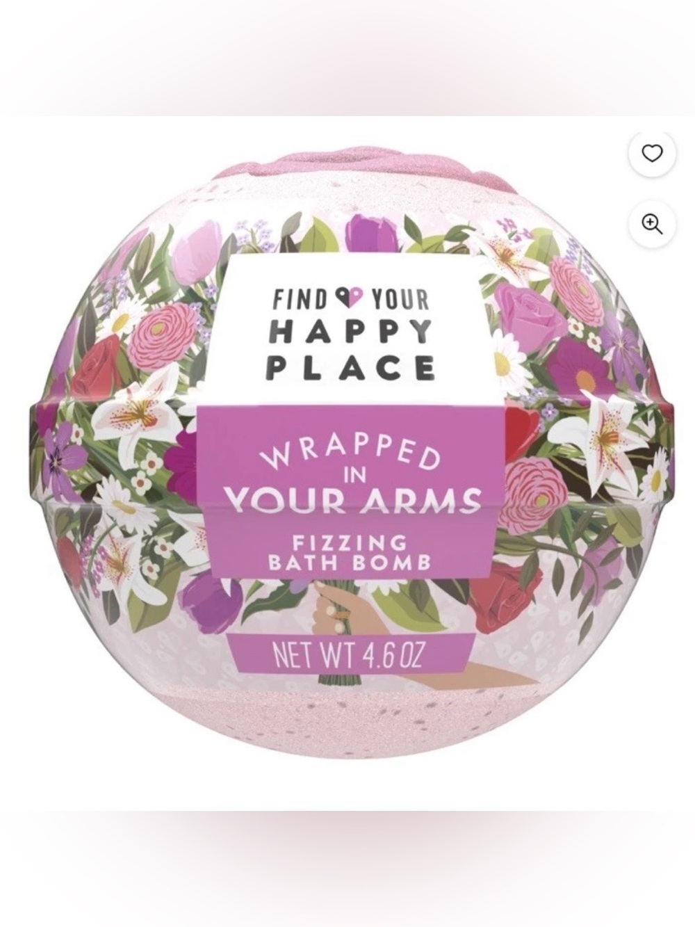 Find Your Happy Place Wrapped in Your Arms Fizzing Bath Bomb 4.6 oz NEW